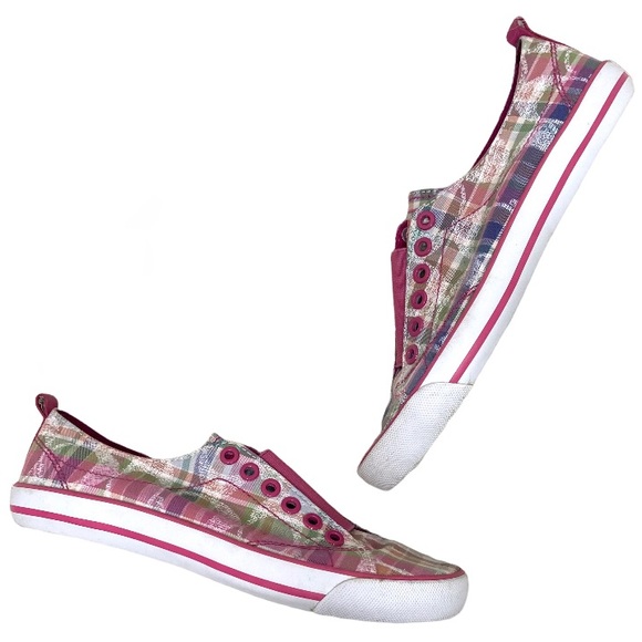 Coach Shoes - Coach•multicolored plaid Summer no lace slip on sneakers